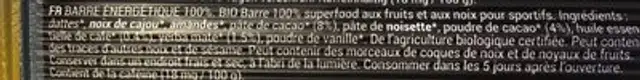 Craft bat ingredients label
