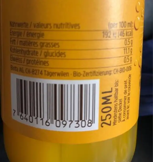 Traktor nutrition facts table