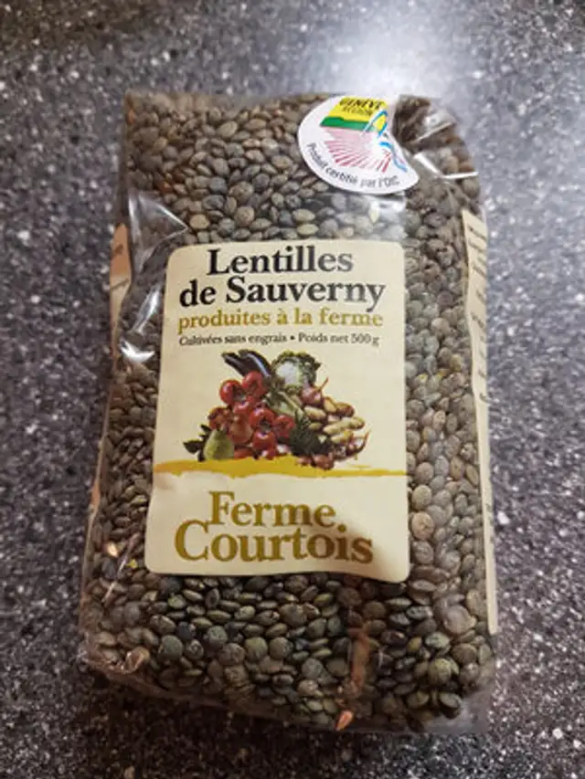 Lentilles de Sauverny ingredients label