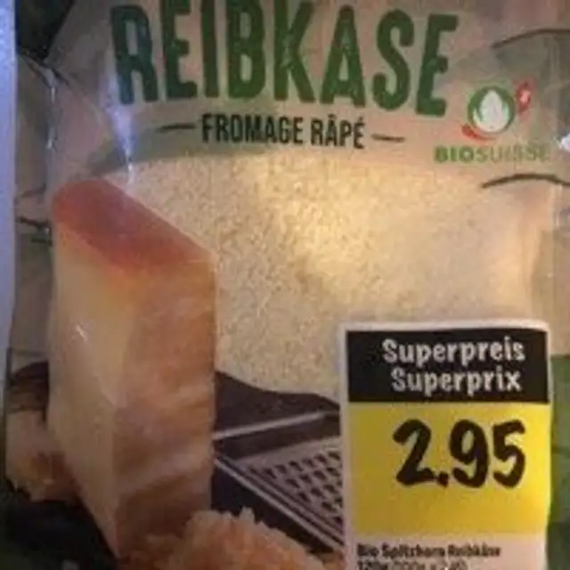 Spitzahorne Reibkäse front packaging