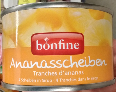Tranches d'ananas dans le sirop front packaging