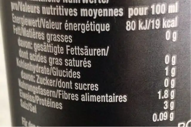 +PW lemon+lime flavour protein fusion nutrition facts table