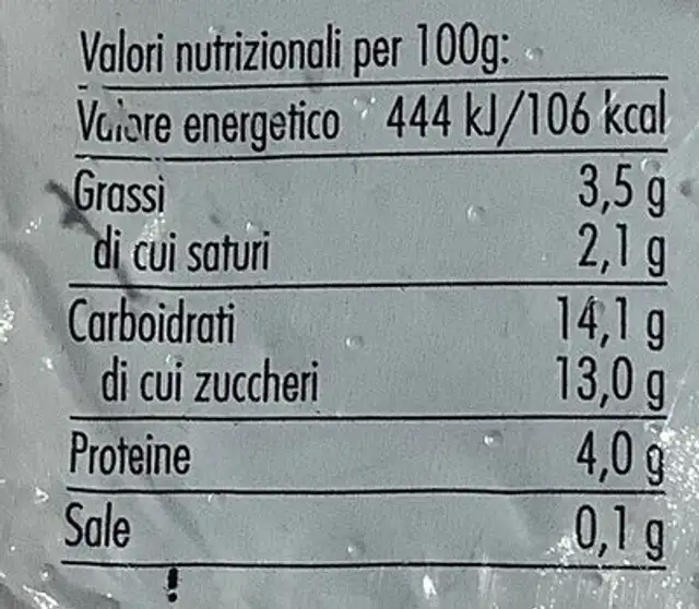 Yogourt de montagne Châtaigne nutrition facts table