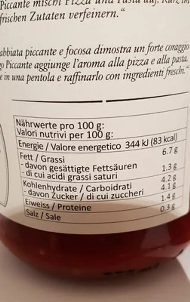 Cara Cara Spicy sauce ingredients label