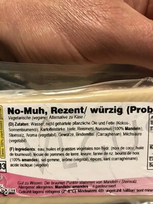 No-Muh, Rezent/Würzig (Probe) ingredients label