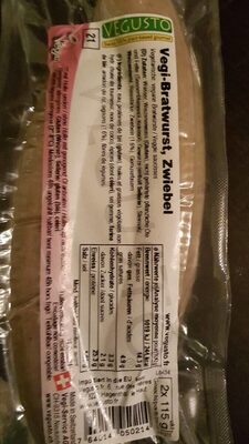 Onion Sausage (2 x 115G) front packaging