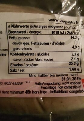 Onion Sausage (2 x 115G) nutrition facts table