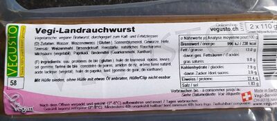 Vegi-Landrauchwurst front packaging