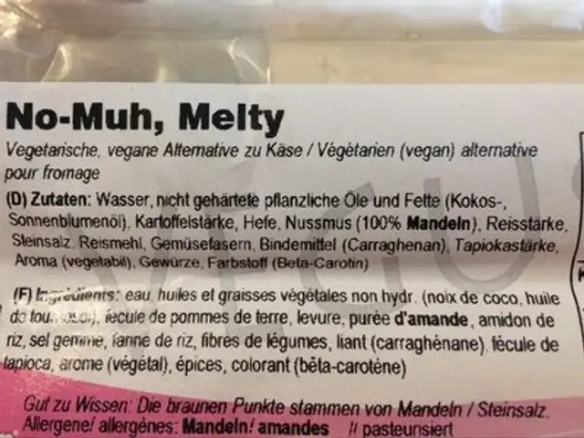 No muh Melty ingredients label