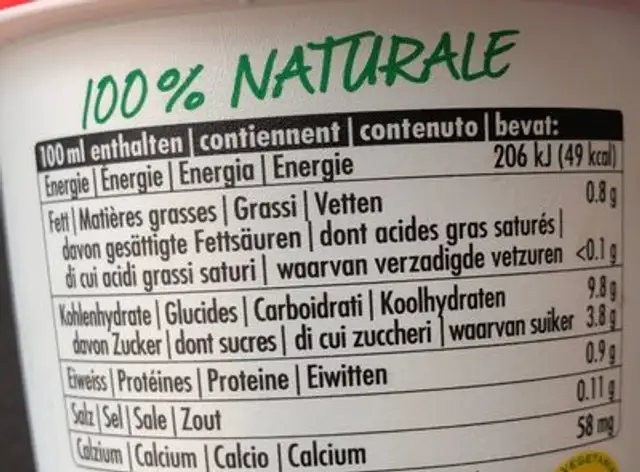 Caffè Latesso Vegan nutrition facts table