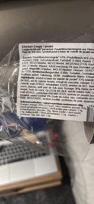 Chicken Crispy sandwich nutrition facts table