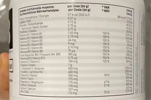 Now nutrition facts table