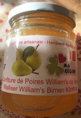 Confiture de Poires William's du Valais front packaging