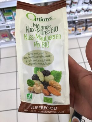 Optimys Nuss-maulbeeren-mix Bio 200 g front packaging