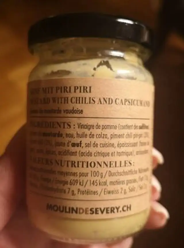 Moutarde moulin de severy nutrition facts table