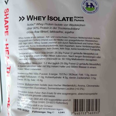 Whey Isolate Kokos Papaya