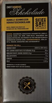 Notvorrat Schokolade