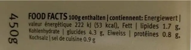 La Berenice - Steinpilzsuppe nutrition facts table