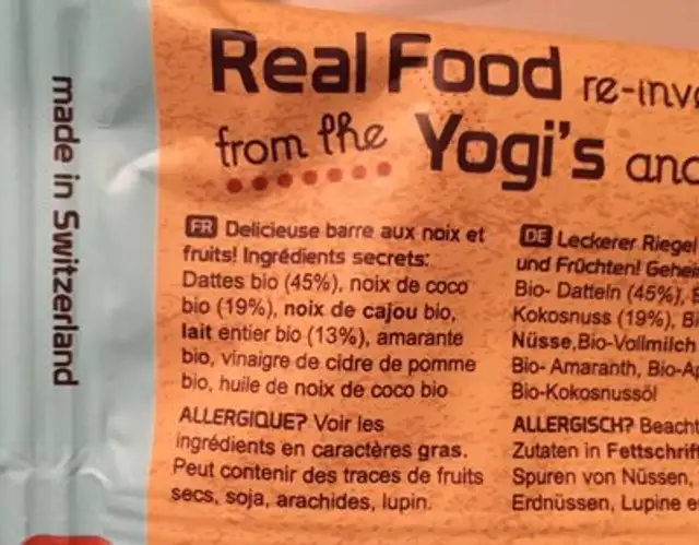 Rhythm 108 coconut macaroon ingredients label