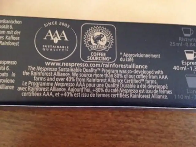 Café ingredients label