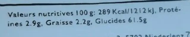 Mango Scheiben Bio nutrition facts table