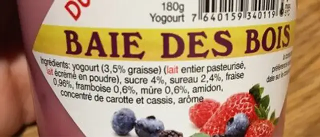 Baie des bois nutrition facts table
