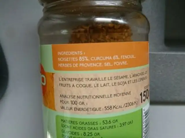 Curcumasio ingredients label
