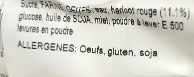 Dorayaki nutrition facts table