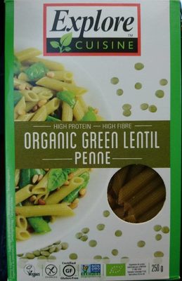 Organic Green lentil penne