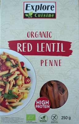 Explore Cuisine Penne Aus Roten Linsen, 250 GR Packung