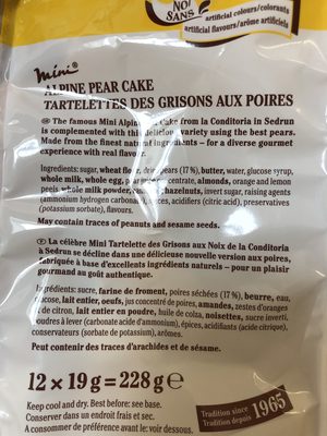 Tartelettes des grisons aux poires