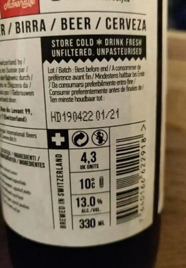 Jamaican Rum Bärbel Aged Old Ale nutrition facts table
