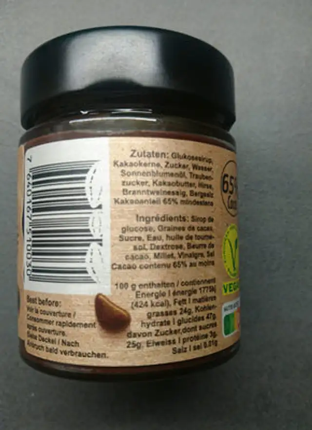 CHOCANA classic nutrition facts table