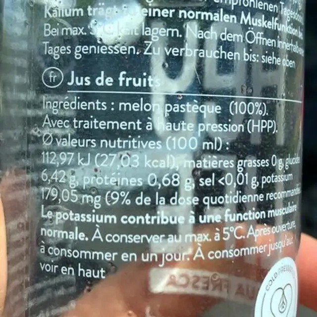 Hey life agua fresca ingredients label