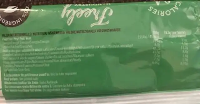 Date-me choco'barres nutrition facts table