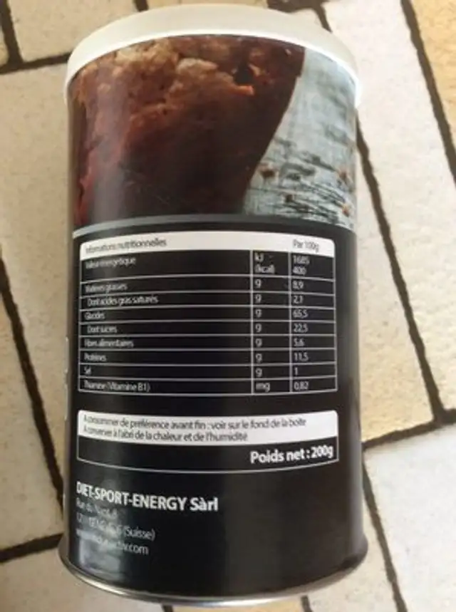 ENDUR'ACTIV ingredients label