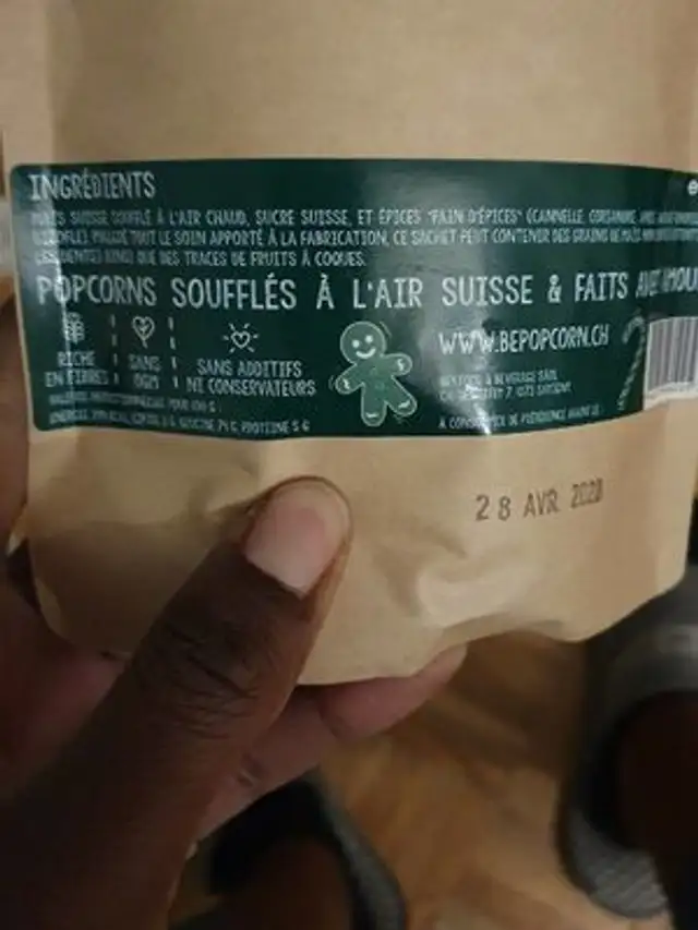Be popcorn pain d'épices nutrition facts table
