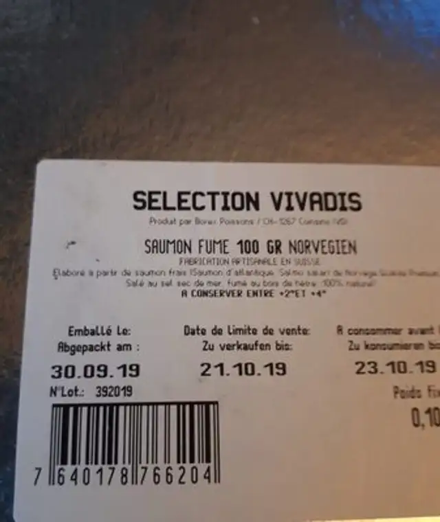 Saumon fumé vivadis nutrition facts table