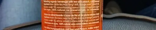 Cold Brew Tea ingredients label