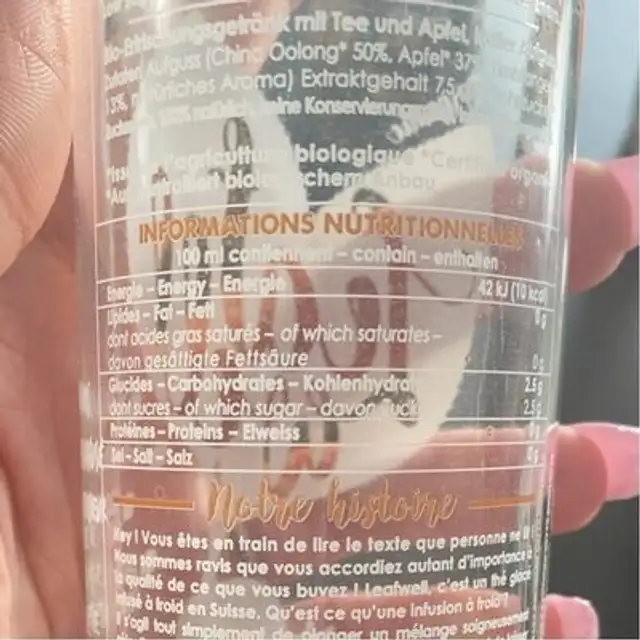 Leaf well pomme cannelle nutrition facts table