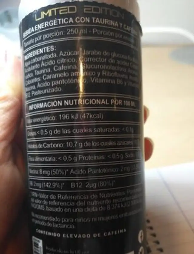 Motard Angel Nieto nutrition facts table
