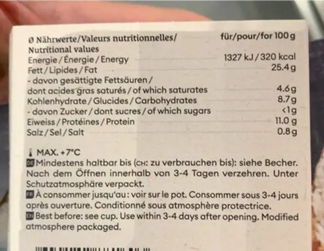 Free the goat nutrition facts table
