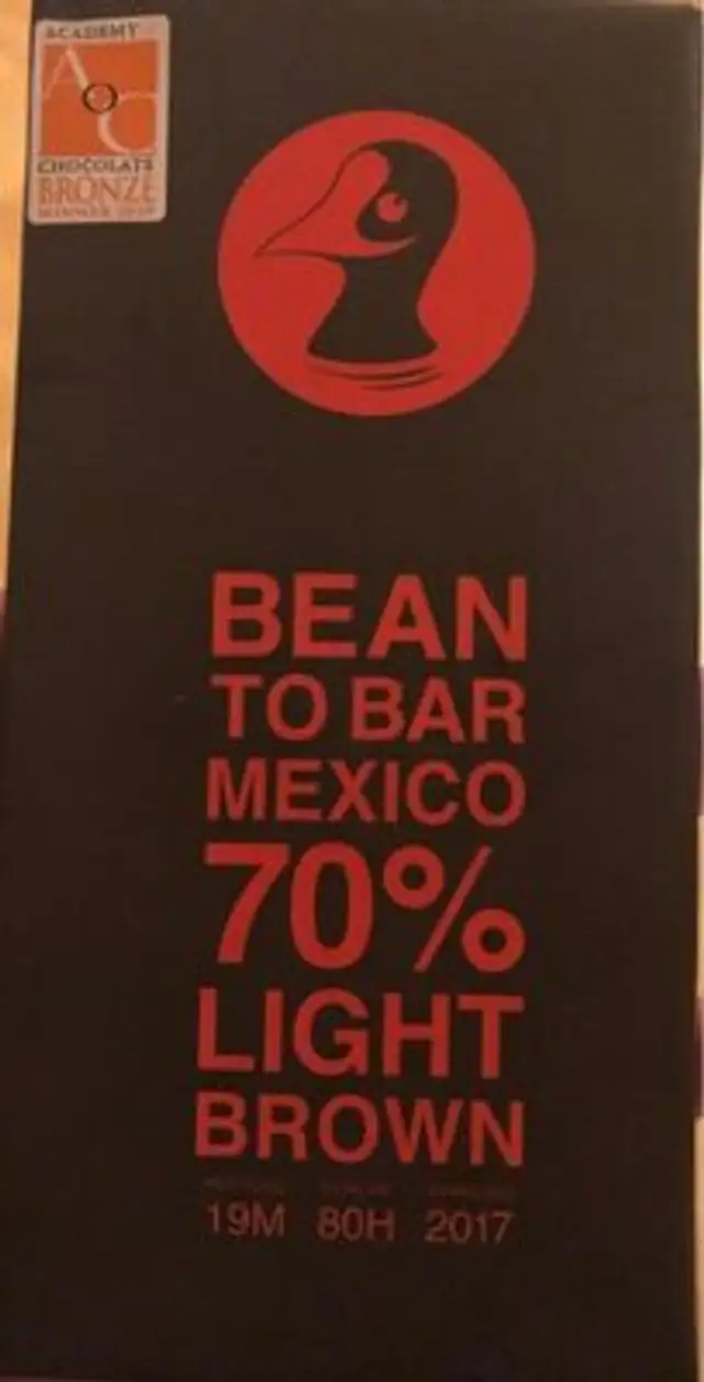Bean to bar mexico 70% light brown