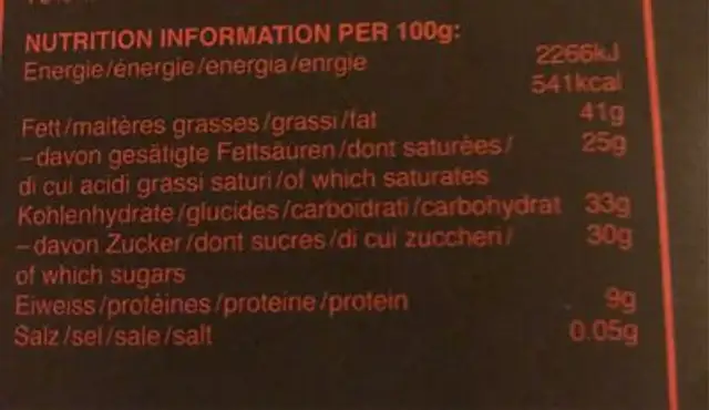 Bean to bar mexico 70% light brown nutrition facts table