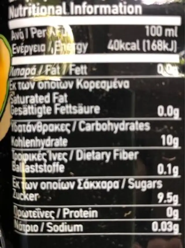 We love aloe melon nutrition facts table