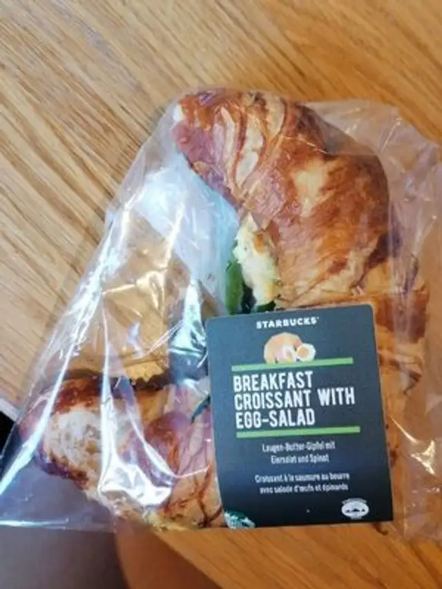 Breakfast croissant with egg-salad