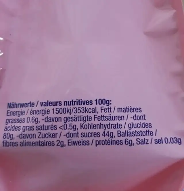 Markt-Magenbrot nutrition facts table
