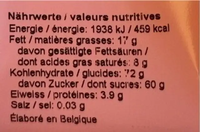 Werners Marktartikel nougat cubes with almonds nutrition facts table