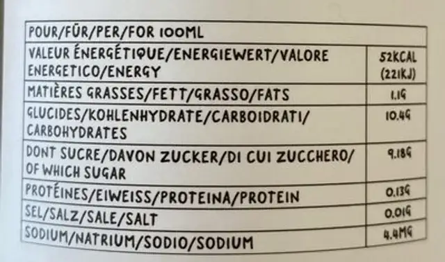 Gingembre " fleir de Karkadé" nutrition facts table