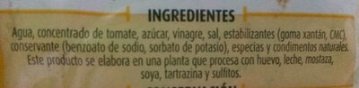 Salsa de tomate Ekono ingredients label